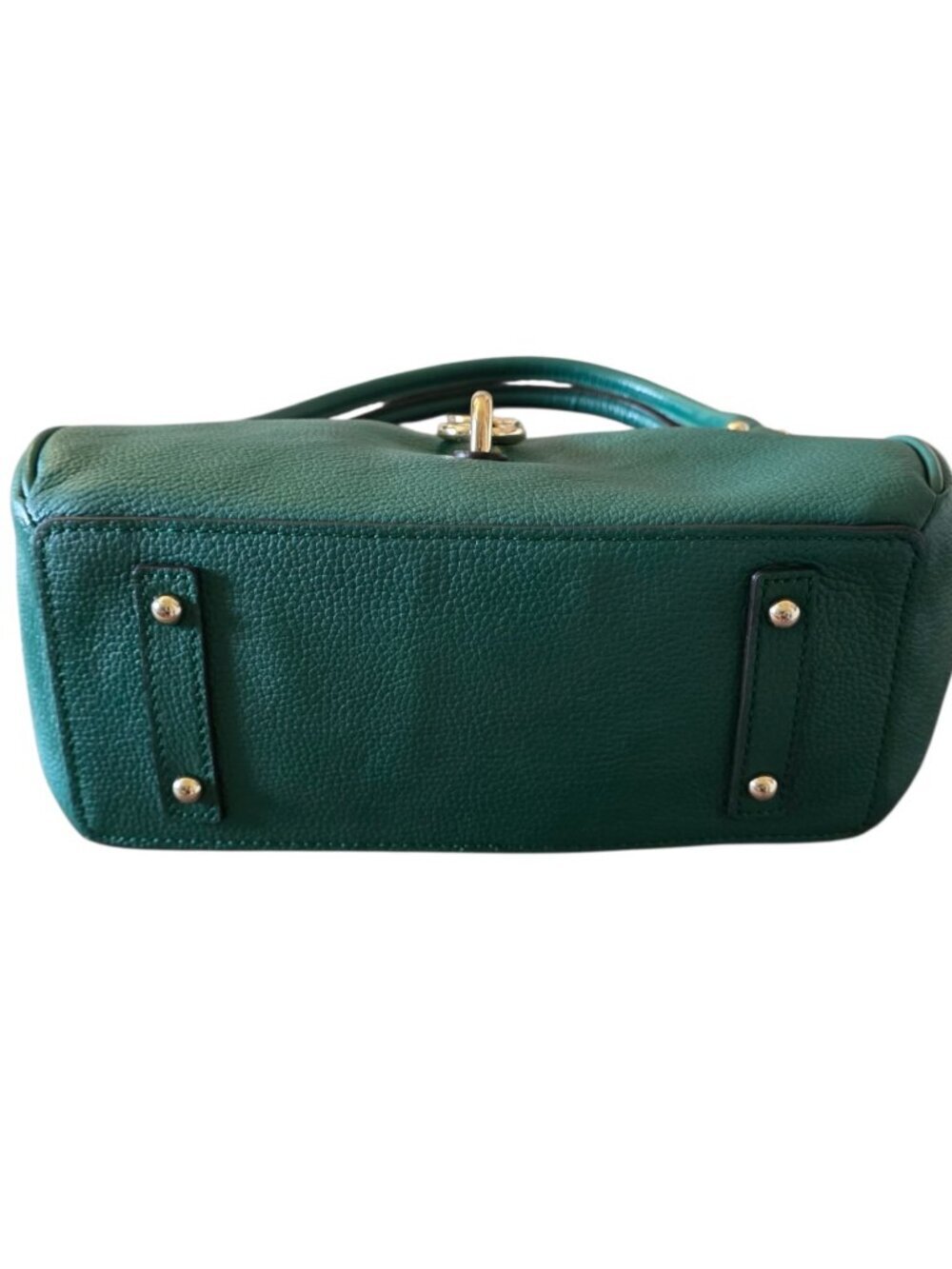 Dooney & Bourke Belvedere Logo Lock Satchel Jade Green Pebble Leather Bag - Picture 14 of 16